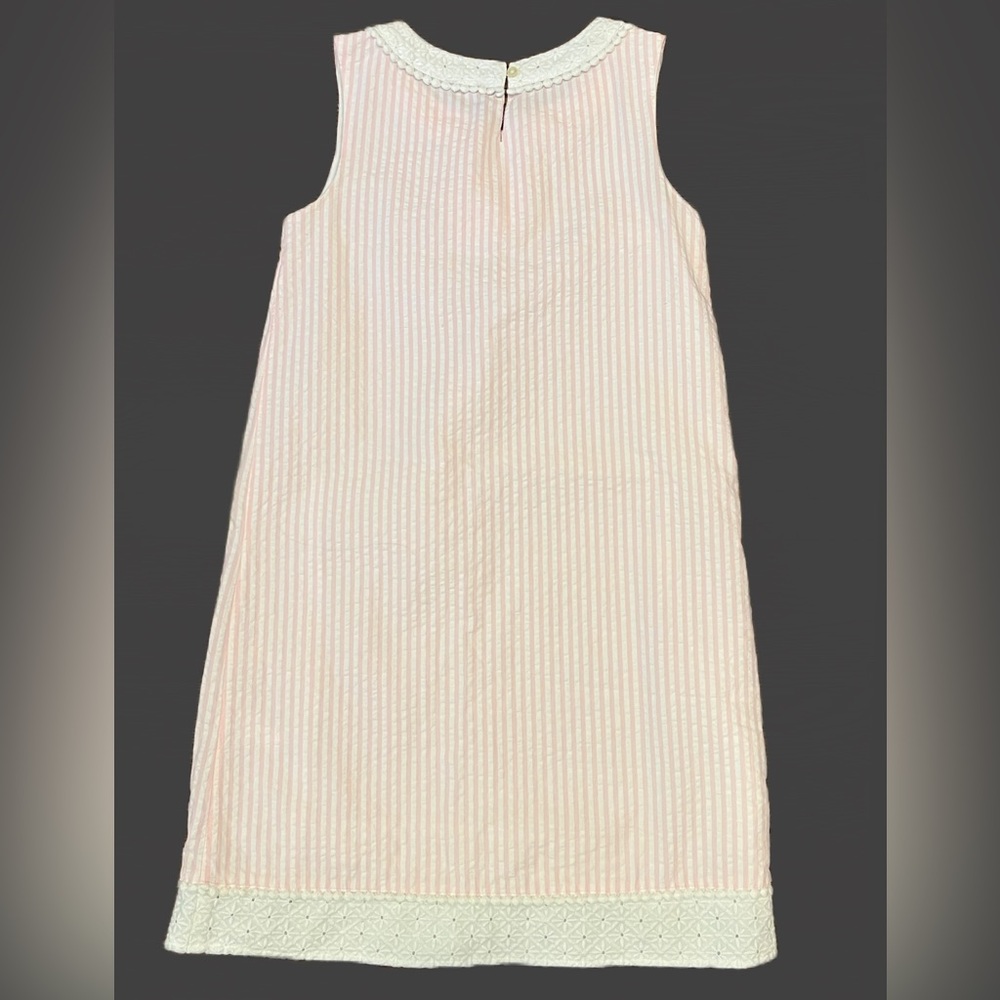 💖 Vineyard Vines Girls Seersucker Dress | Sleeveless | Pink and White | Size 10 - Picture 2 of 11